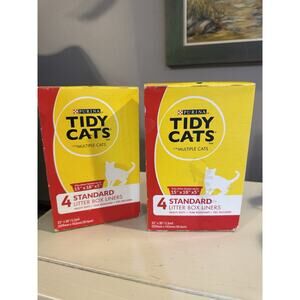 (2) Purina Boxes Tidy Cats Litter Box Liners For Multiple Cats Total~ 8 Liners